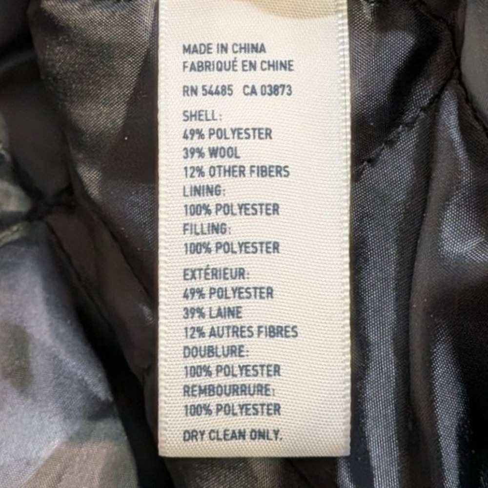 NEW American Eagle XL $120 Charcoal Gray Wool Blend Double Breasted Peacoat Coat - Picture 5 of 11